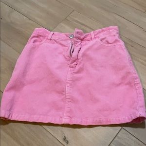 Brandy Melville pink corduroy skirt